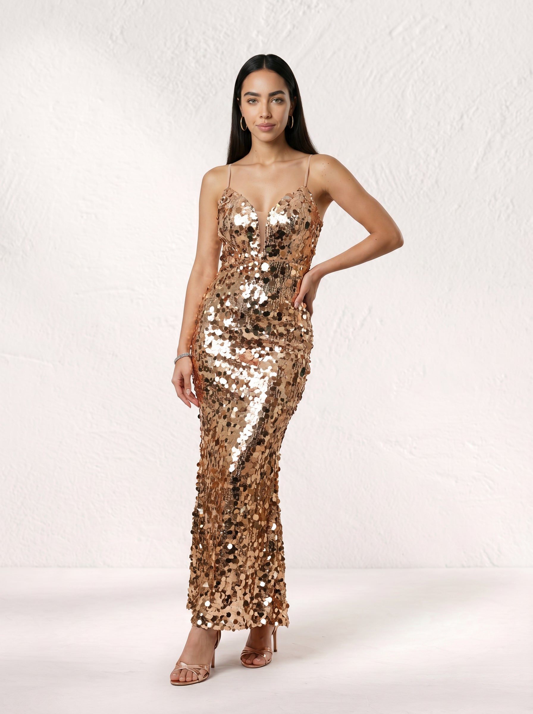 Aureya Liquid Gold Sequinned Gown