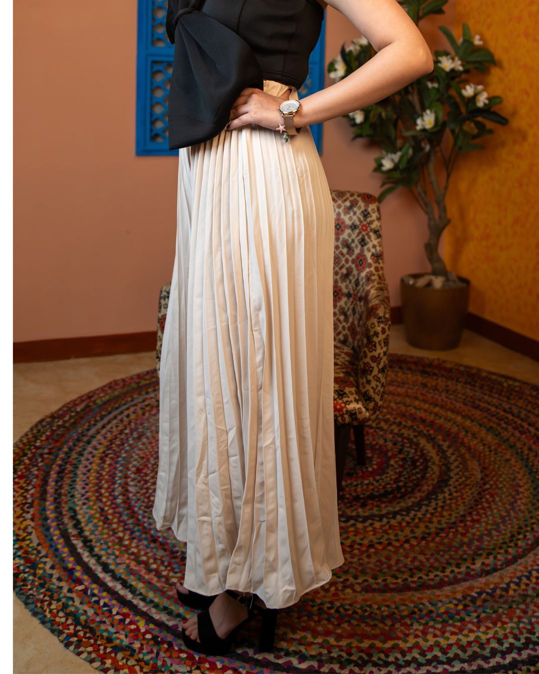 Korean Breeze Pleated Trousers – Beige Elegance for Every Day