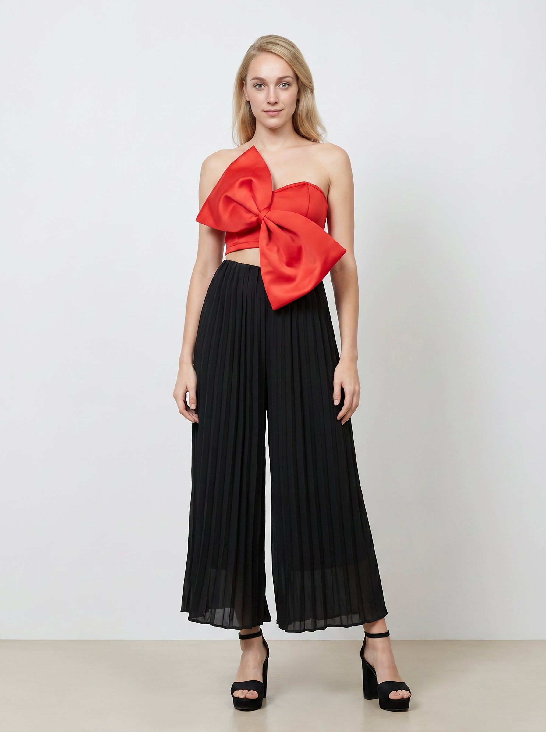 Korean Breeze Elegant Pleated Ankle-Length Trousers