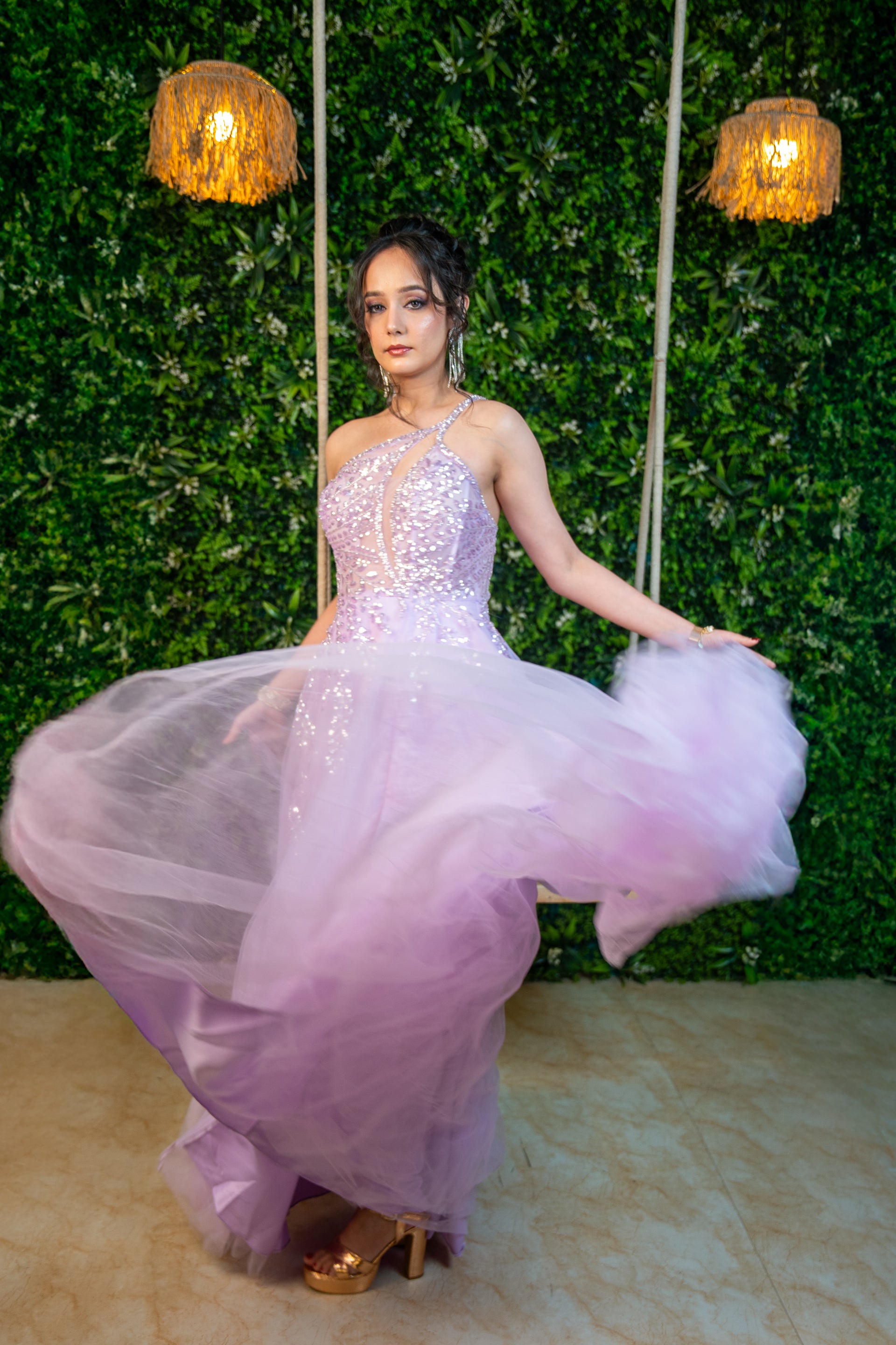 Kiyana Embellished Lavender Gown.