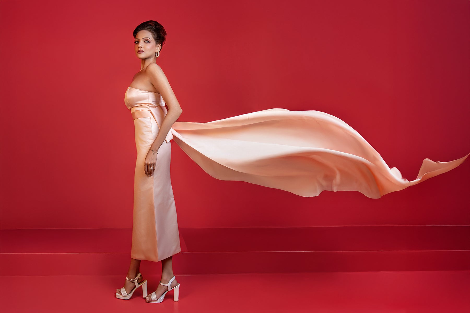 Frosted Rose Dress with oversized bow