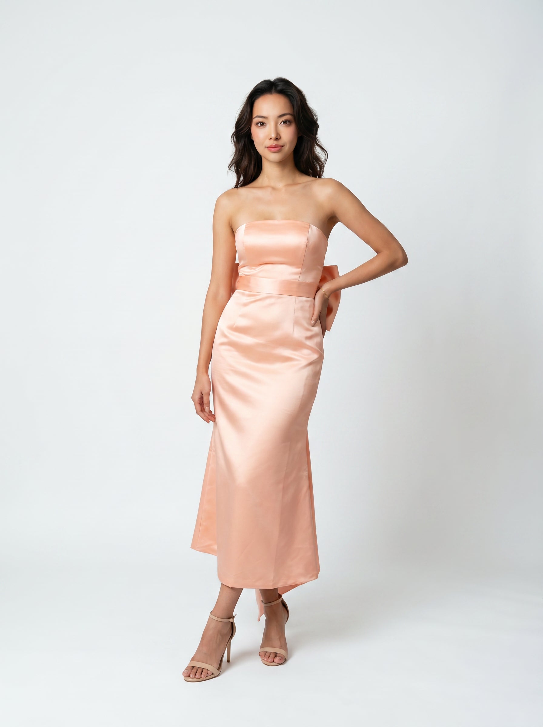 Frosted Rose Dress with oversized bow