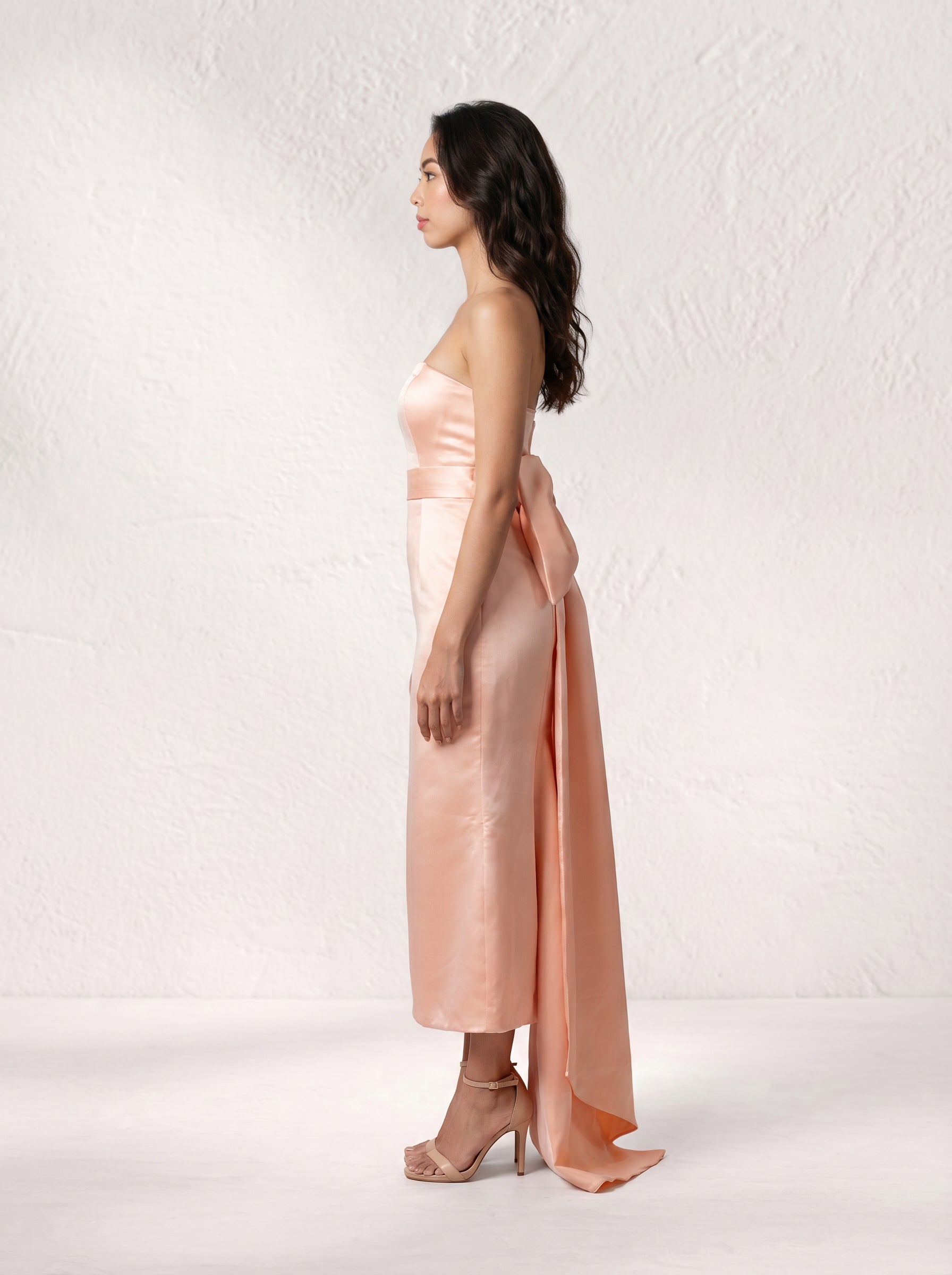 Frosted Rose Dress with oversized bow