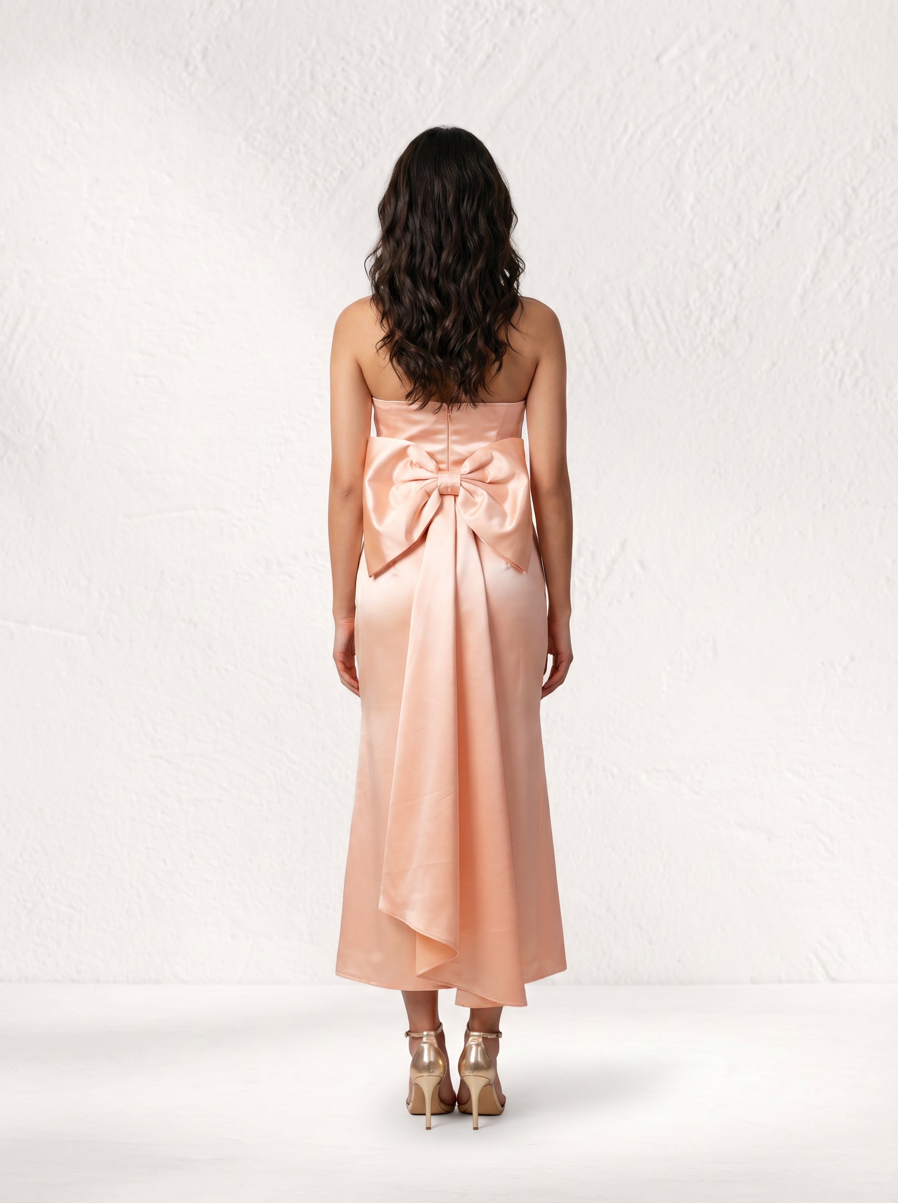 Frosted Rose Dress with oversized bow