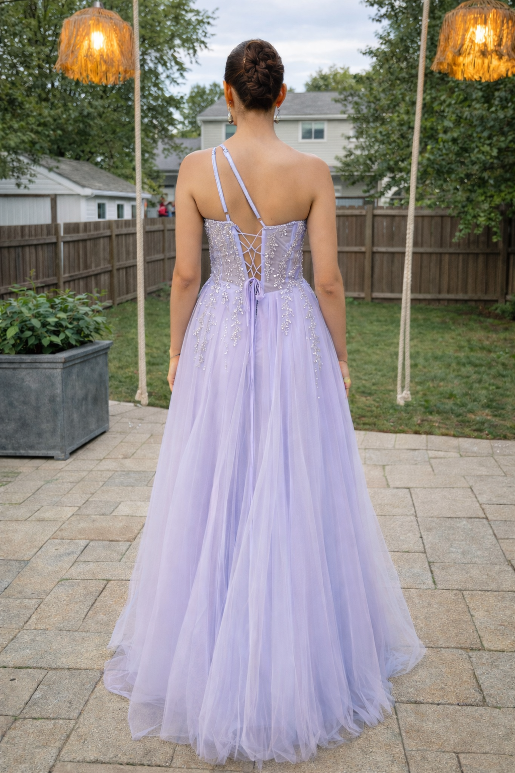 Kiyana Embellished Lavender Gown