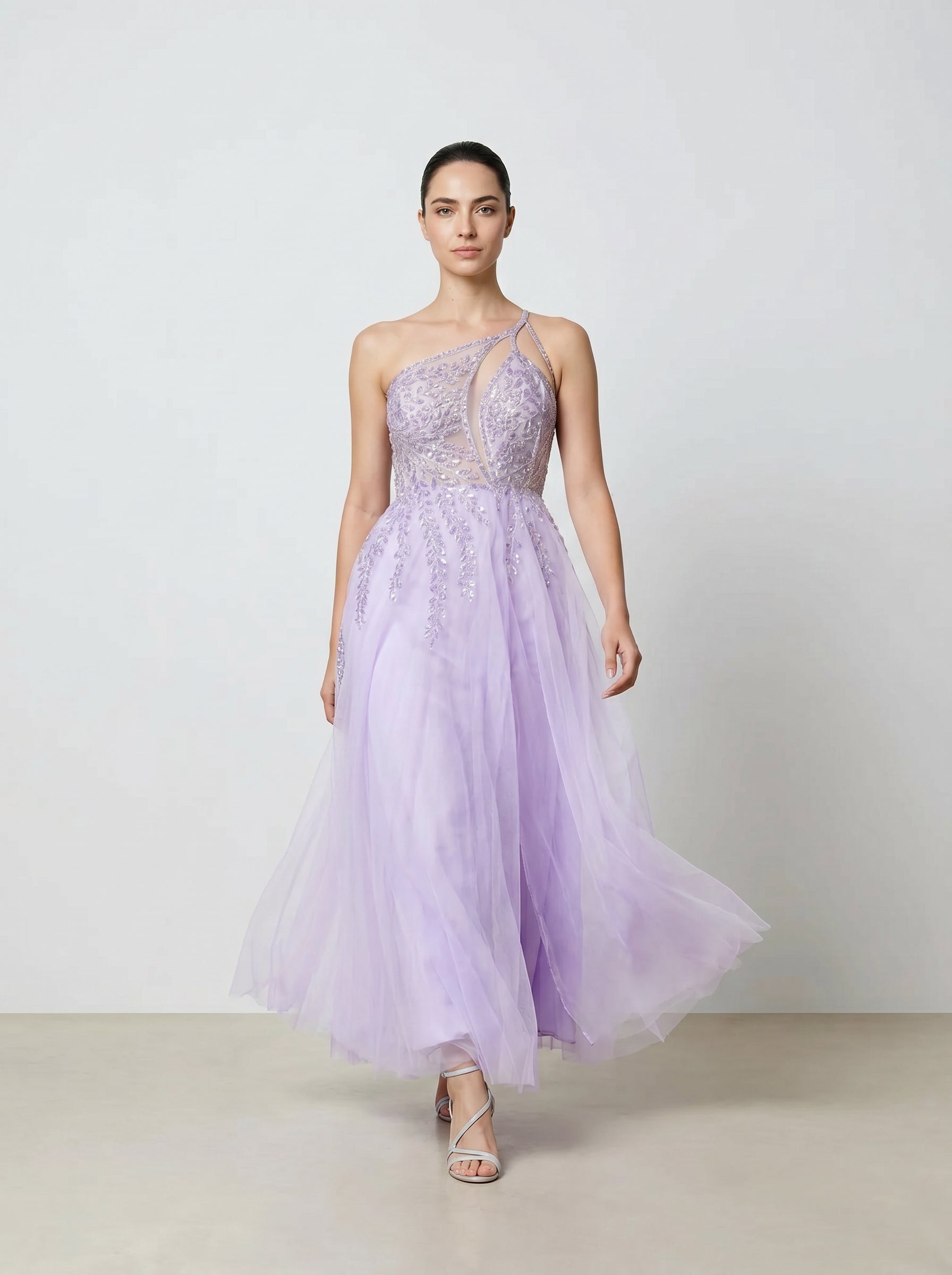 Kiyana Embellished Lavender Gown
