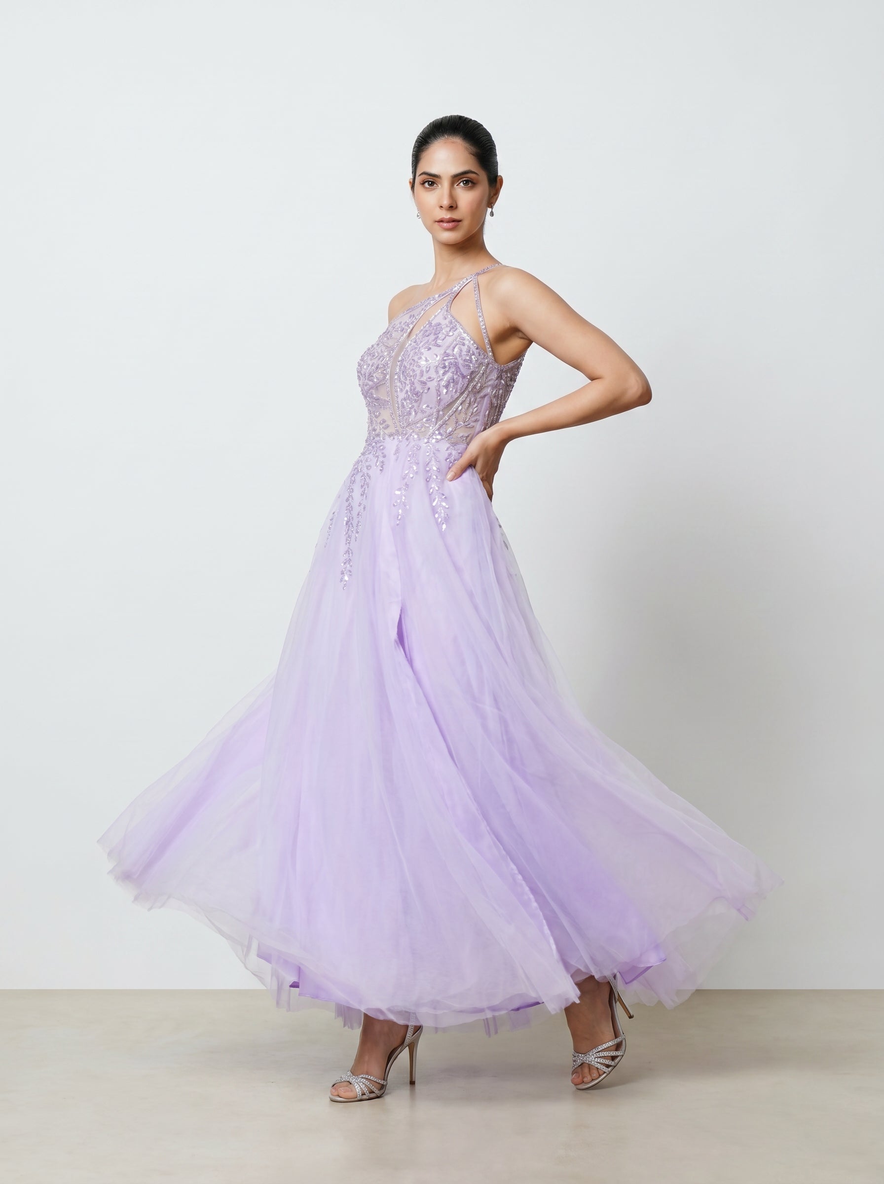 Kiyana Embellished Lavender Gown