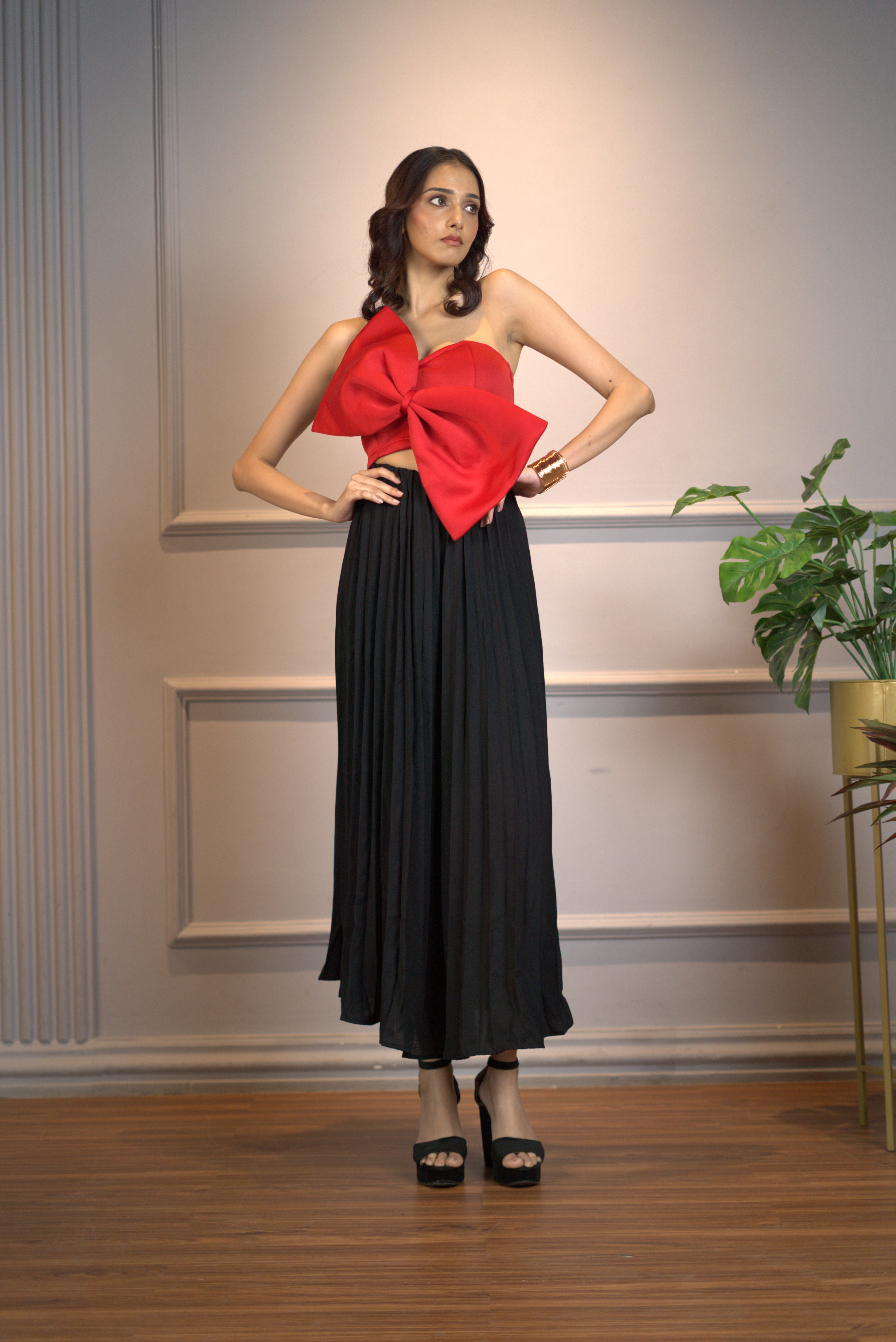 Korean Breeze Pleated Trousers - Black