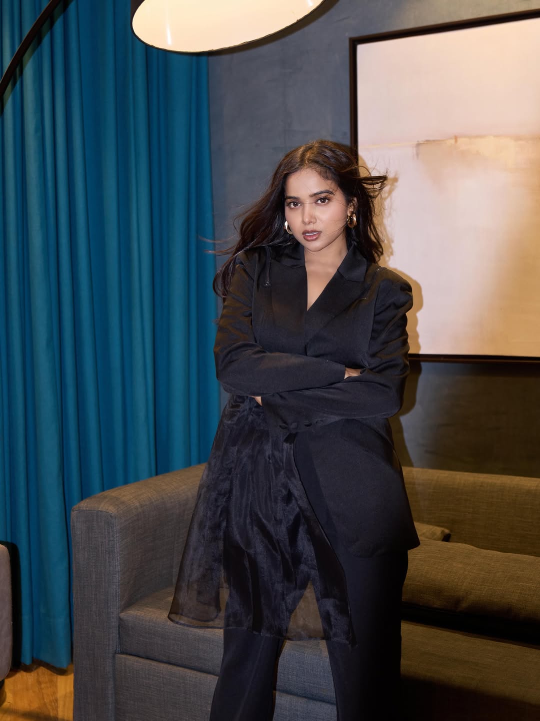 Timeless Duo Black Blazer & Trousers Co-ord Set with Sheer Detail