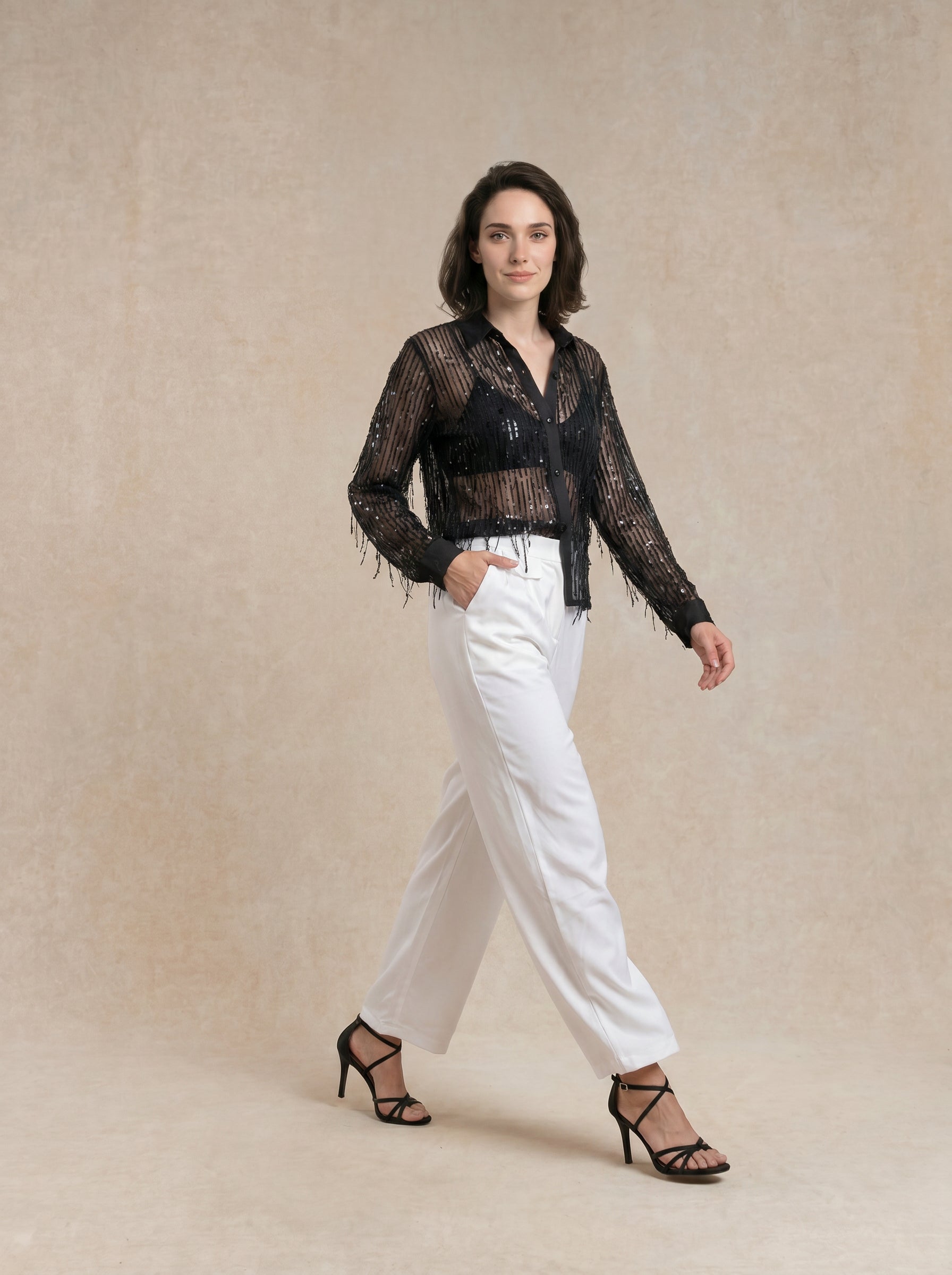 High-Waisted White Tailored Trousers:Timeless & Versatile