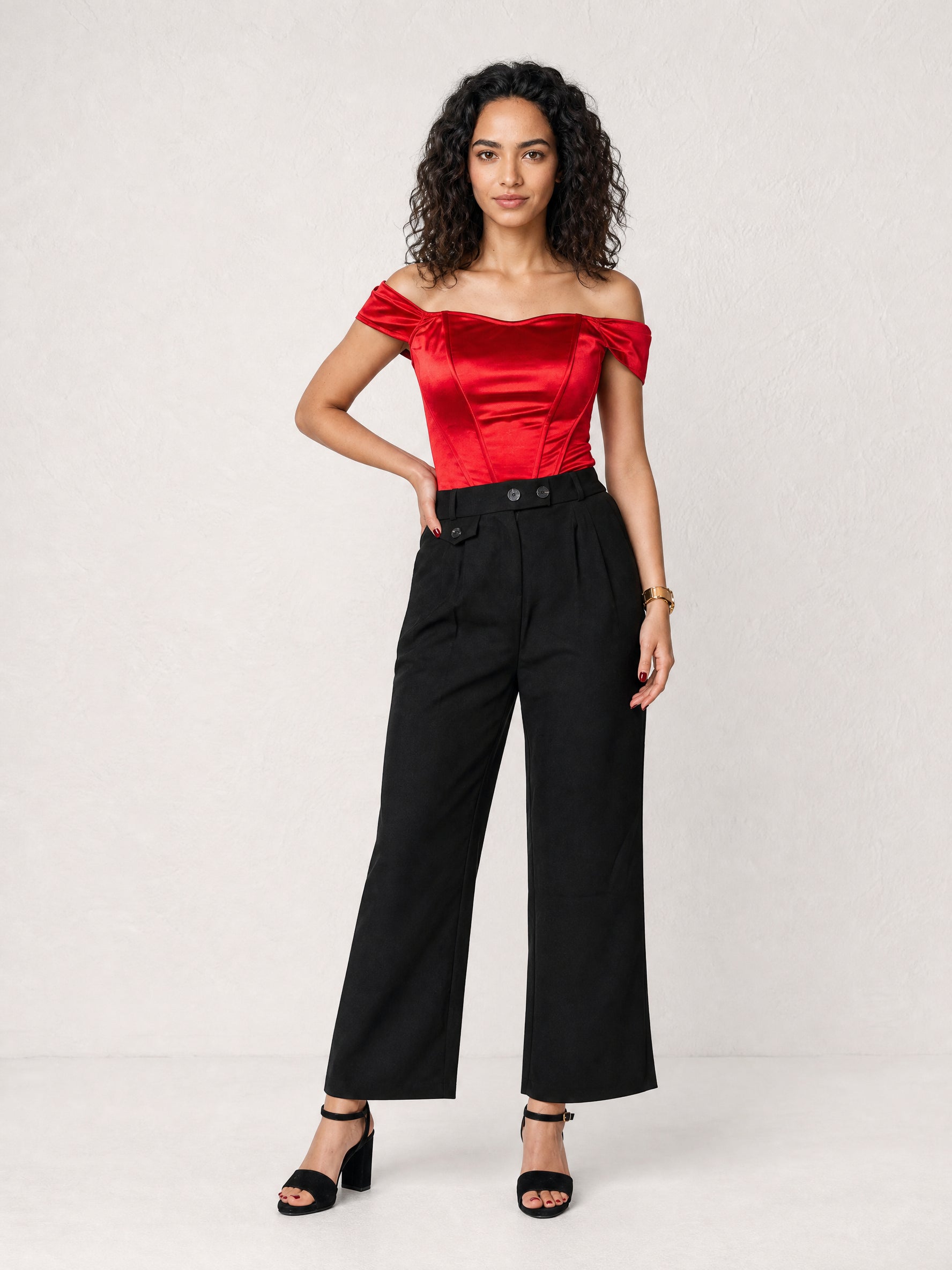 Allure Scarlet Off-Shoulder Corset Top: Bold & Elegant Statement Wear