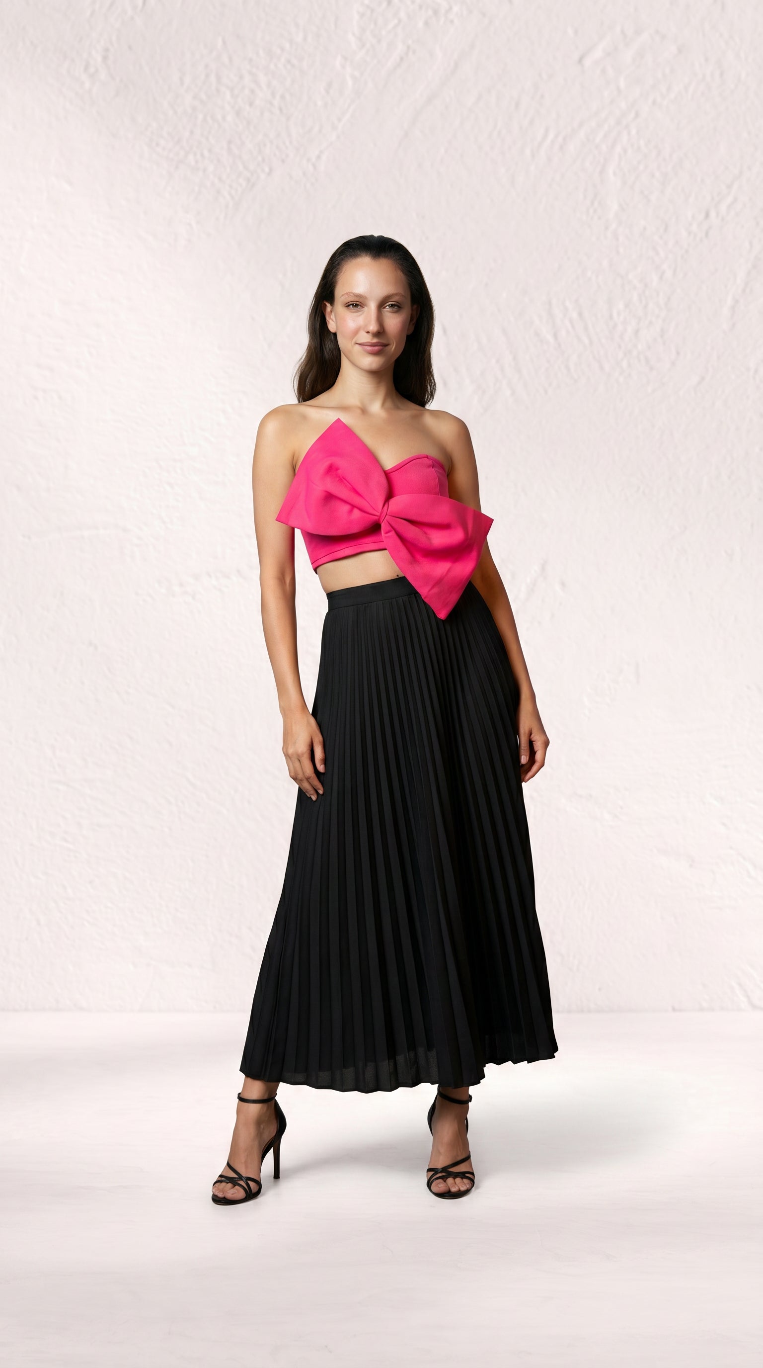 Pink Bow Statement Crop Top